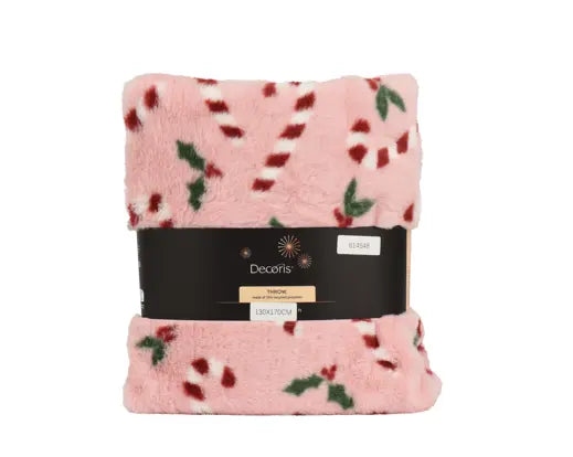 Pink Candy Print Flannel Throw 130cm x 170cm - Image 2