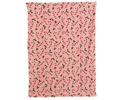 Pink Candy Print Flannel Throw 130cm x 170cm