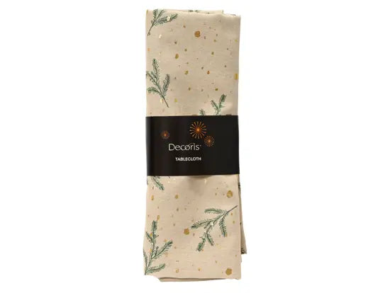 Natural Leaf Print Tablecloth 250 x 140 cm