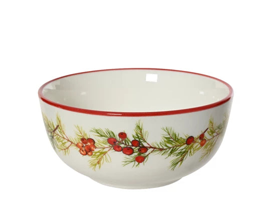 Porcelain Bowl – Round with Wreath Pattern on Rim 13.8cm
