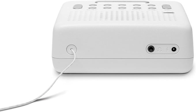 Roberts FM Alarm Clock Radio in White, compact design with clear display – available at Keans Claremorris