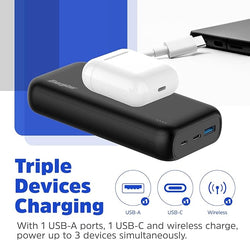 Energizer 20000mAh Wireless Charging Power Bank - Portable Fast Charger, Keans Claremorris