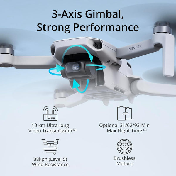 DJI Mini 4K Drone Fly More Combo with extra batteries and accessories, available at Keans Claremorris.