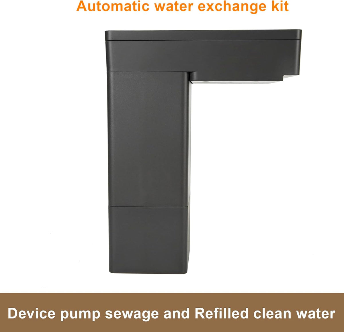 Black rectangular Dreame water hookup kit component with a right-angle top section.