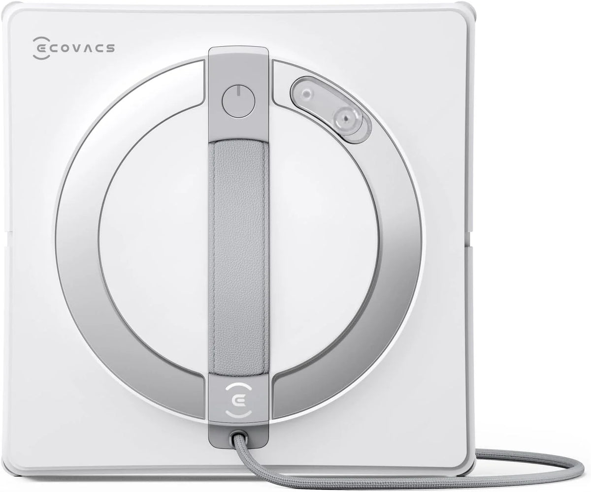 Ecovacs Winbot W2S Omni Eu window cleaning robot with square white body and gray handle
