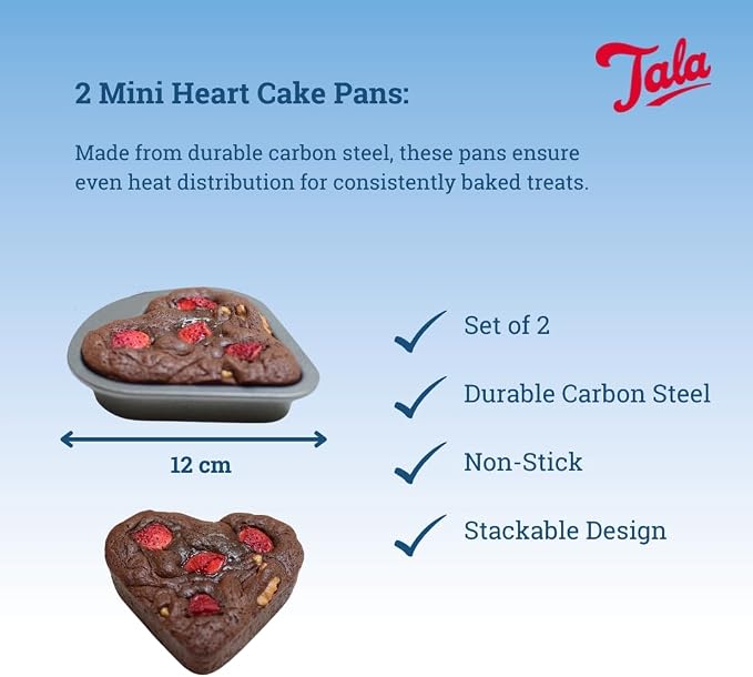 Tala Everyday 2 Mini Heart Cake Pans - Image 2