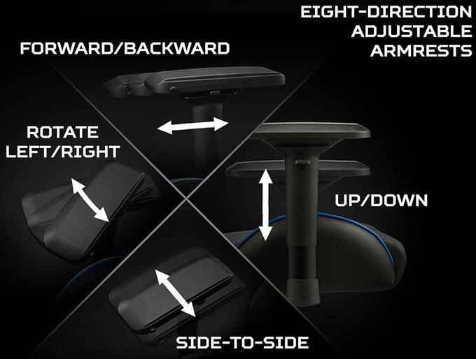 Acer Predator Gaming Chair PGC010 Black Blue 4D Armrest EMEA| GP.G0Z11.001 - Image 4