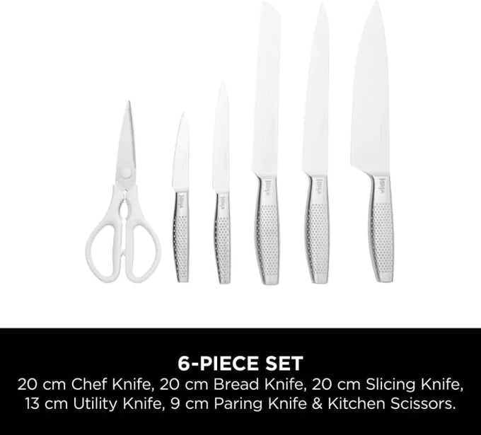 Ninja K62006EUWH Stay Sharp 6-Piece Stainless Steel Knife Set with White Block – Keans Claremorris