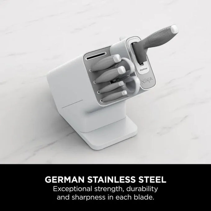 Ninja K62006EUWH Stay Sharp 6-Piece Stainless Steel Knife Set with White Block – Keans Claremorris