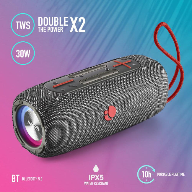 Ngs Nitro 3 30W Bluetooth LED IPX5 Black Speaker - Waterproof Wireless Audio | Keans Claremorris