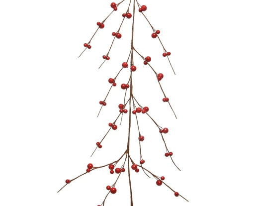 Red foam berry garland 110cm long, durable decoration for home or party – Keans Claremorris