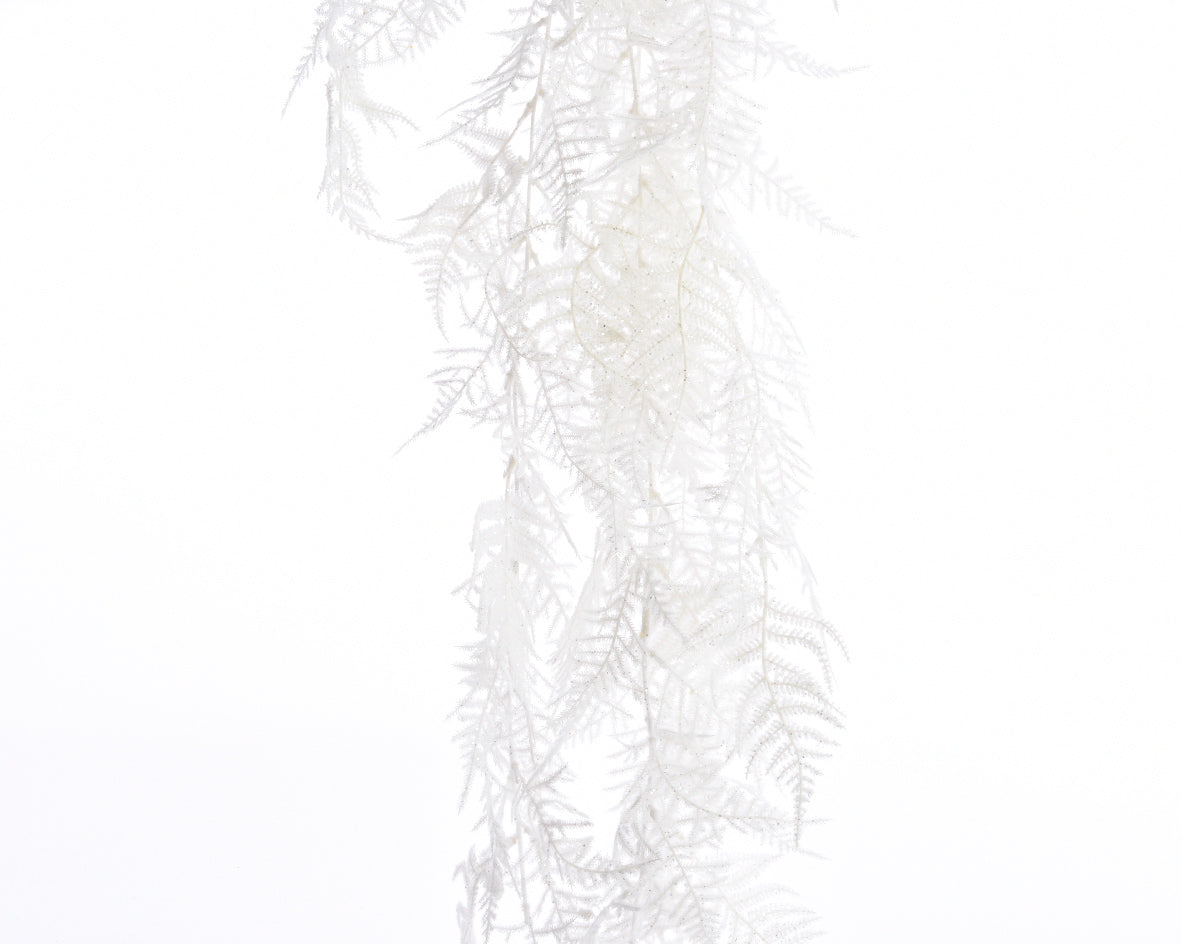 White Bush Asparagus With Handle Plastic W Snow - W Glitter L.15cm X W.35cm X H.105cm  whc - Image 1