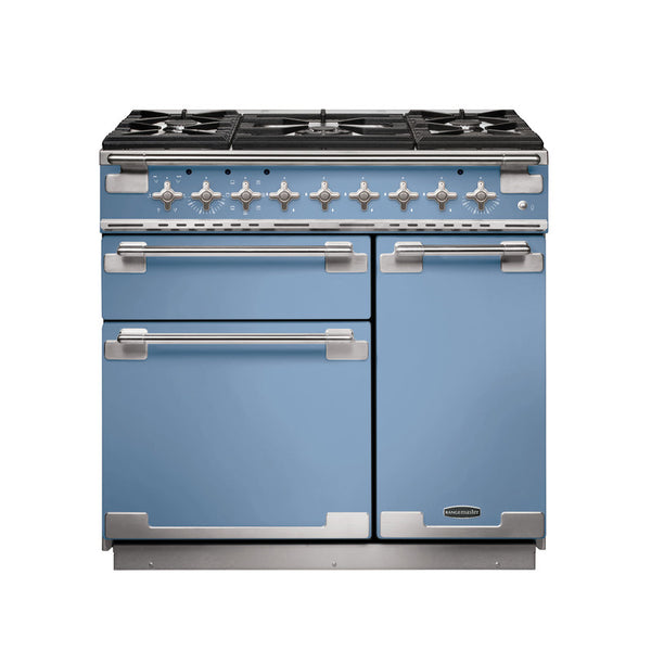 Rangemaster Elise 90CM Dual Fuel Range Cooker with 5-burner hob, multifunction ovens, cast iron pan supports – Keans