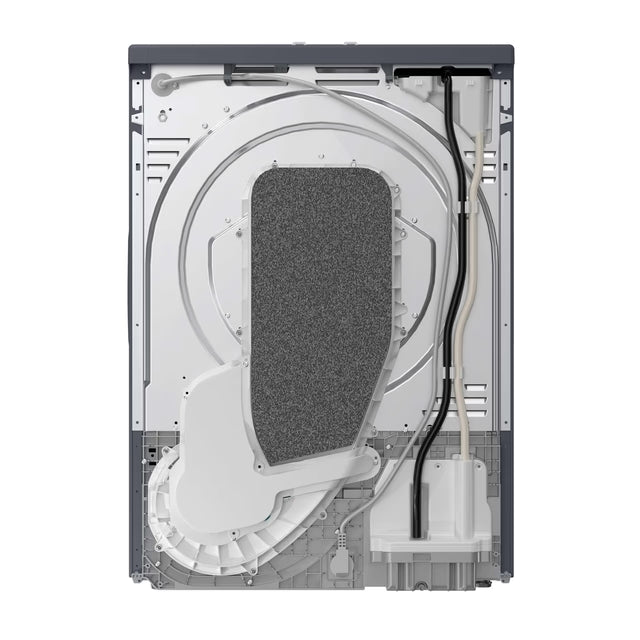 Back view of HAIER 9kg Heatpump Tumble Dryer Graphite showing internal components and wiring.