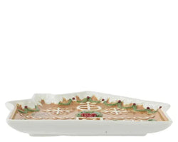 Gingerbread House-Shaped Dolomite Plate 22cm