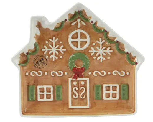 Gingerbread House-Shaped Dolomite Plate 22cm - Image 1
