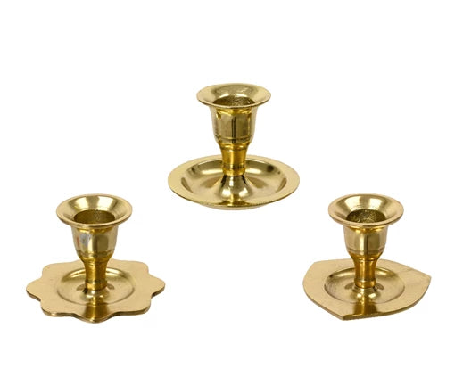 Candleholder – Assorted Designs – Gold –7.5cm x H.6cm (3 Assorted) - Image 1