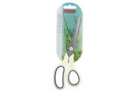 Apollo Kitchen Scissors with stainless steel blades and black handles displayed on green and white packaging.