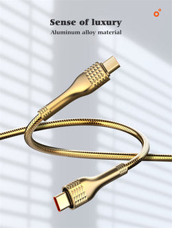 LD USB-C to USB-C 65W PD QC 2m Gold Charging Cable – Fast Charge, Durable – Keans Claremorris