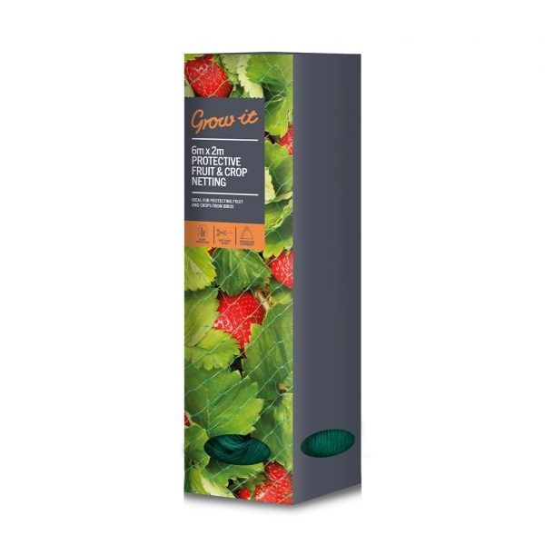 Grow It Protective Fruit & Crop Netting 6x2m, flexible 15mm diamond mesh, UV-stabilised, durable crop protection – Keans