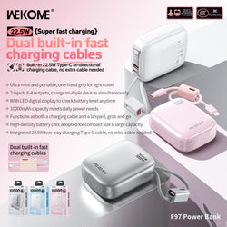 Wekome 10000mAh 22.5W Powerbank Pink