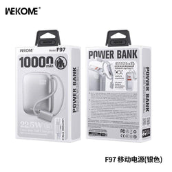 Wekome 10000mAh 22.5W Powerbank Silver