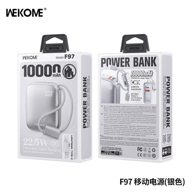 Wekome 10000mAh 22.5W Powerbank Silver - Image 3