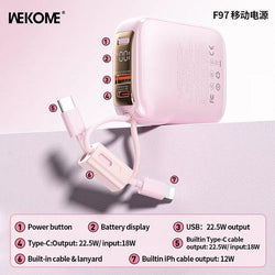 Wekome 10000mAh 22.5W Powerbank Pink