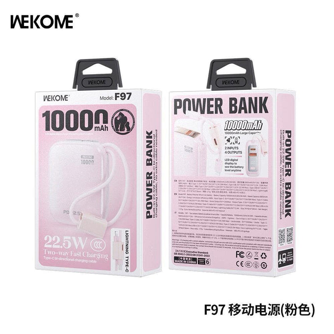 Wekome 10000mAh 22.5W Powerbank Pink - Image 4