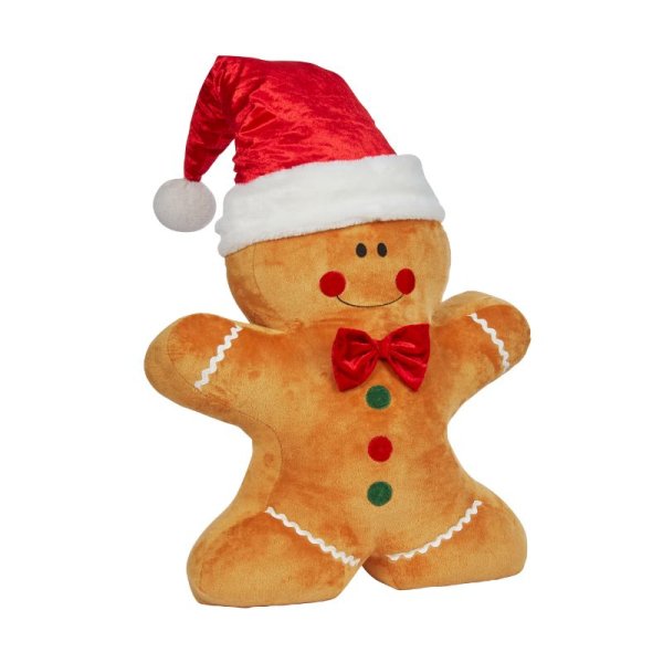 Gingerbread Man Jumbo plush toy, 127x62x27 cm, soft fabric, free standing – available at Keans Claremorris.