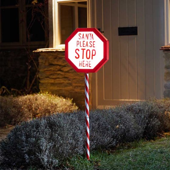 Santa Stop Here! - Large