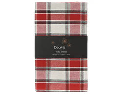 Tablerunner Cotton Rectangular, Green/Red, L.150cm