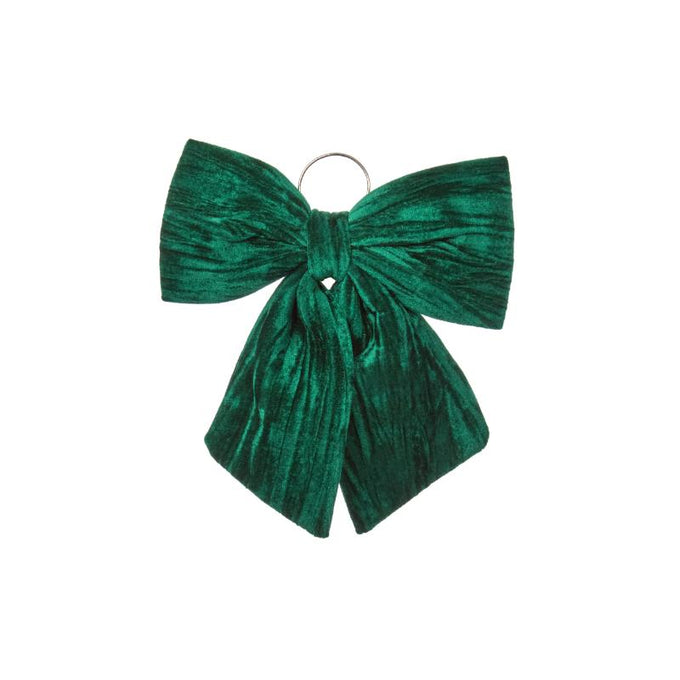 22cm Velvet Bow - Emerald - Image 1