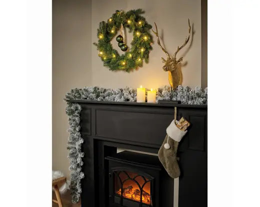 Snowy Imperial LED Garland – 270cm BO - Image 2