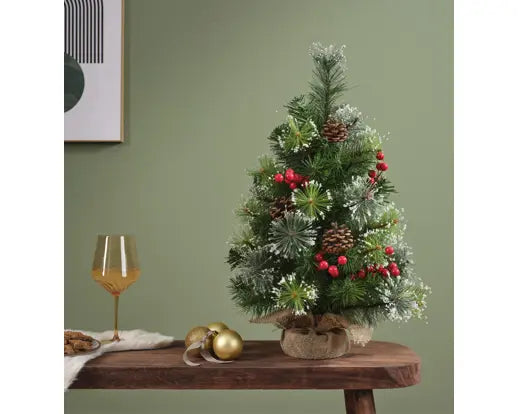 Ipswich Mini Tree Frosted Berries, Pinecones Indoor, D.45 cm x H.75 cm - Image 2