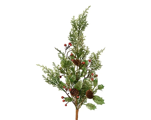 Berry Glitter Spray – Red Berries & Pinecones 50cm