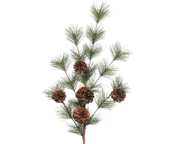 Green indoor spray with pinecones, 50cm tall, 15cm wide, perfect home decor – Keans Claremorris