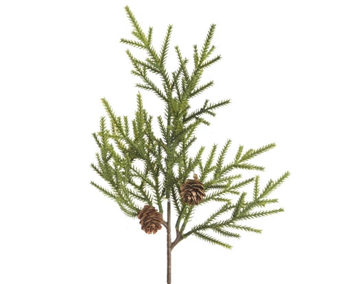 Spray Pinecones Indoor Green decoration 5x20x44cm for tabletop or shelf, natural home decor by Keans Claremorris