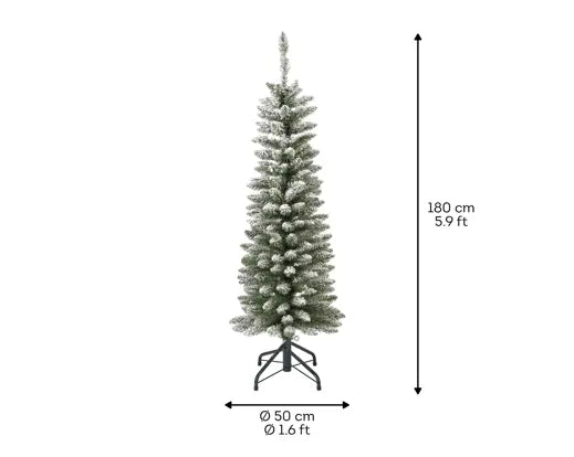 Pencil Pine Snowy Christmas Trees 180cm - Image 4