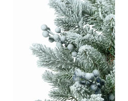 Aspen Mini Tree Snowy Glitter Blue Berries Indoor, Green/White D.45 cm x H.75 cm