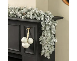 Aspen Garland Snowy Glitter Indoor, Green/White D.25 cm x L.270 cm