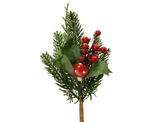 Mushroom Pick – Green /Red 20cm
