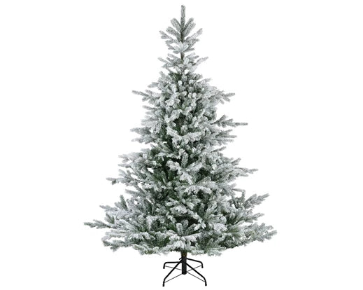 Grandis Fir Snowy Christmas Tree 150cm with 1,038 tips, hinged branches, snowy finish – Keans Claremorris.