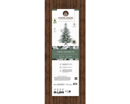 Grandis Fir Snowy Christmas Tree 150 cm (5ft) with snow effect – festive decor by Keans Claremorris