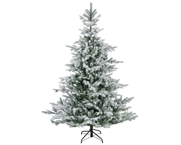 Grandis Fir Snowy Christmas Tree 180cm with frosted branches, 1564 realistic tips, metal stand – Keans Claremorris