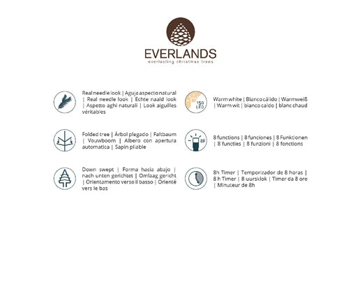 Alpine Fir Prelit Christmas Tree 8ft with warm white lights – Keans Claremorris holiday decor