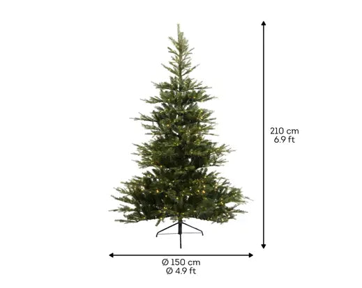 Grandis Fir 2.1 m (7 ft) Micro LED Indoor Christmas Tree – Warm White Lights - Image 1