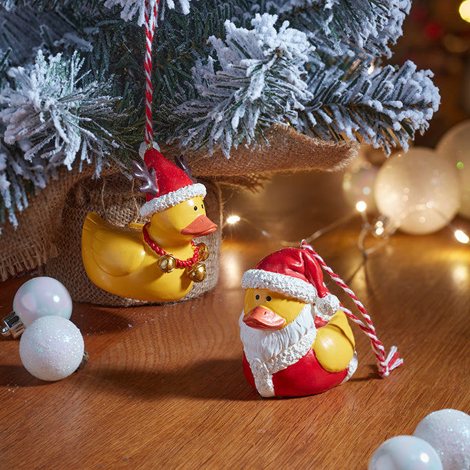 Santa Hat Duckling Hanging Christmas Decoration - Image 1