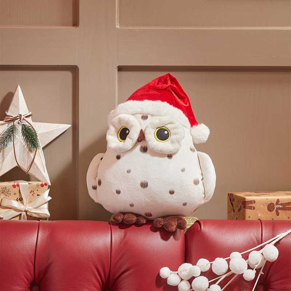 Squeezy Owl Plush with Santa Hat