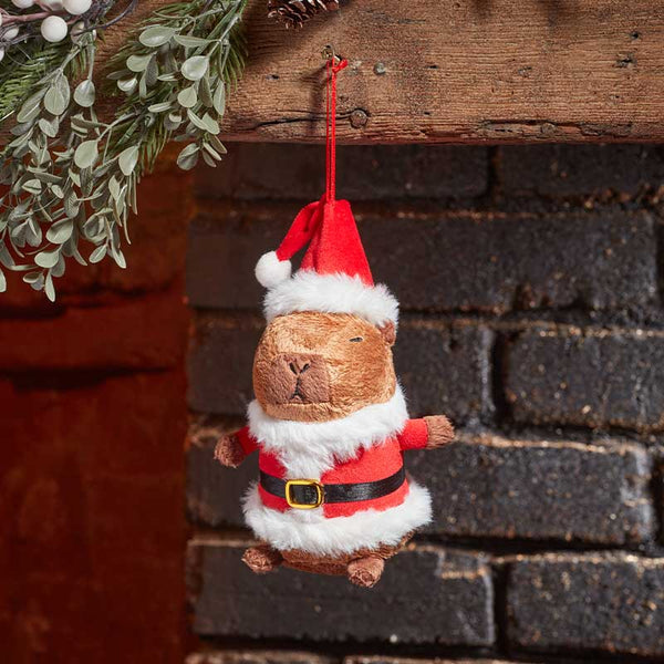 Santa Capybara – Hanging Christmas Decoration